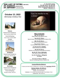 30th Sunday in Ordinary Time, October 23, 2022